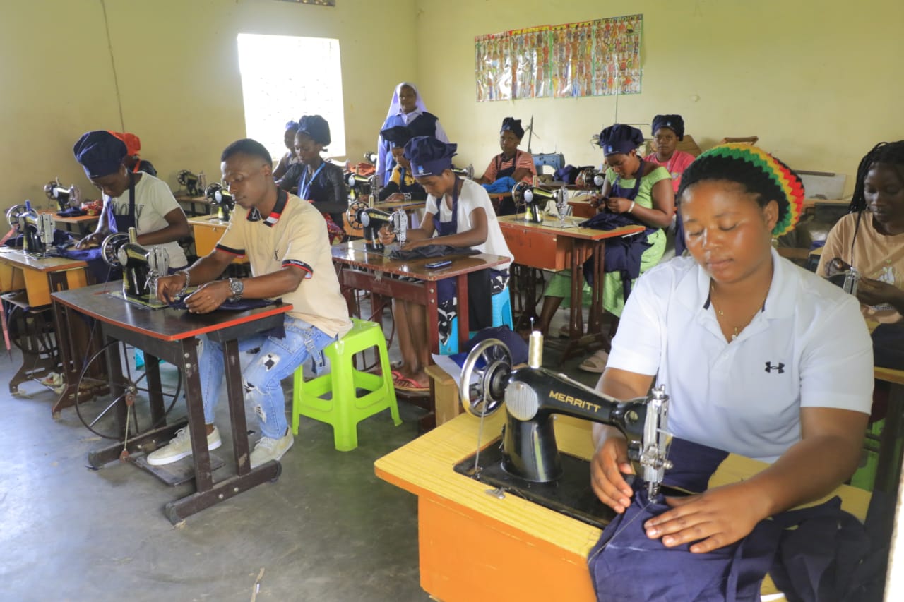 Learners during shoemaking training